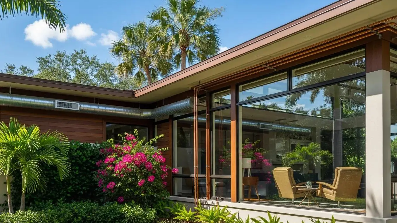 Modern home in Central Florida showcasing plumbing and HVAC systems